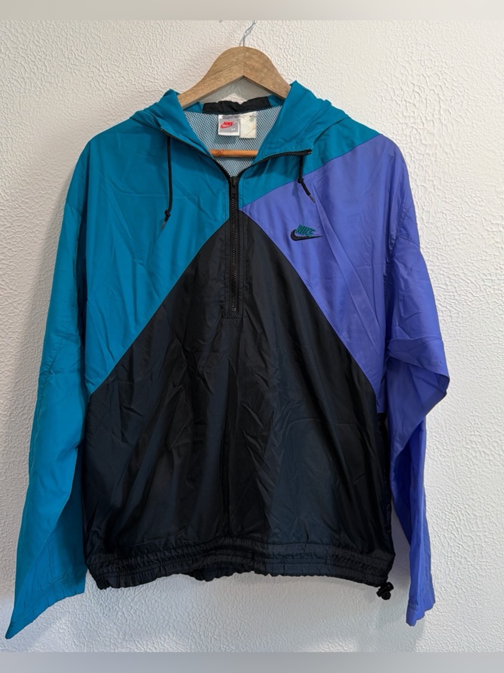 Women’s Vintage 90s Nike Colorblock Windbreaker Anorak Jacket Size M